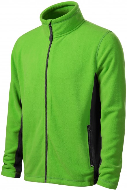 Pánska fleecová bunda kontrastná, jablkovo zelená