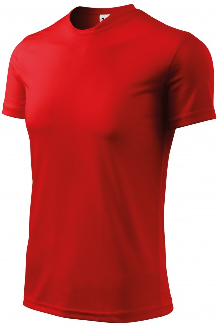 Tričko s asymetrickým priekrčníkom, červená
