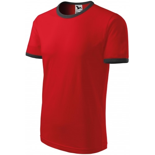 Unisex tričko kontrastné, červená, 3XL