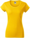 Dámske tričko zúžené s okrúhlym výstrihom, žltá