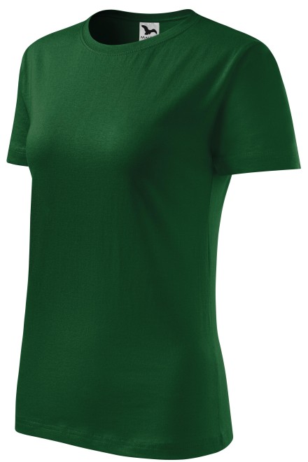 Дамска класическа тениска, бутилка зелено