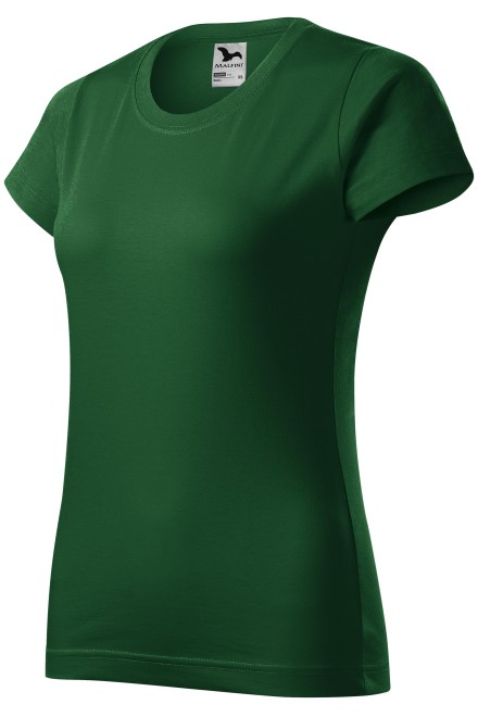 Дамска проста тениска, бутилка зелено