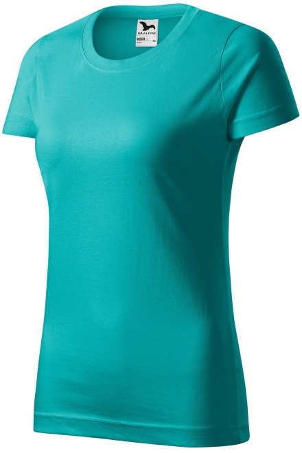 Дамска проста тениска, изумрудено зелено