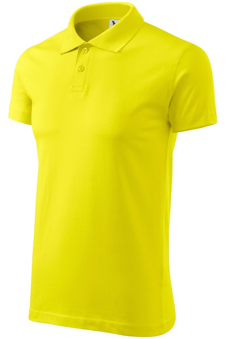 Мъжка проста риза поло, лимонено жълто