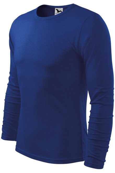 Мъжка тениска с дълъг ръкав, кралско синьо