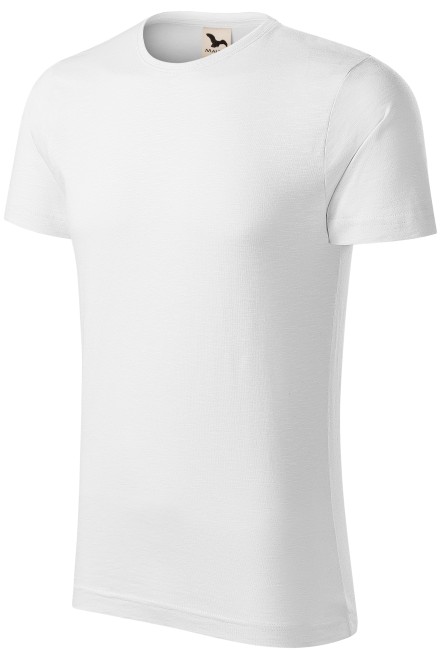 Мъжка тениска, текстуриран органичен памук, Бял