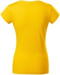 Дамска приталена тениска с кръгло деколте, жълт