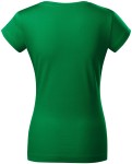 Дамска приталена тениска с V-образно деколте, трева зелено
