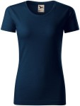 Дамска тениска, текстуриран органичен памук, тъмно синьо