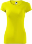Леко стеснена дамска тениска, лимонено жълто