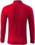 Мъжка риза поло с контрастни дълги ръкави, формула червено