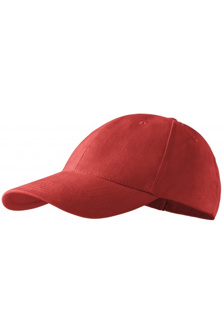 6-panelowa czapka z daszkiem, bordowa