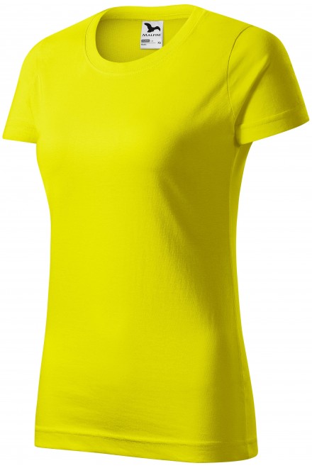Prosta koszulka damska, cytrynowo żółty