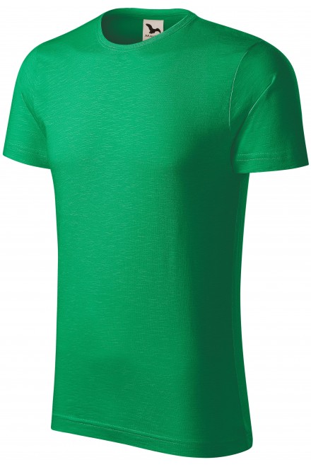 T-shirt męski, teksturowana bawełna organiczna, zielona trawa