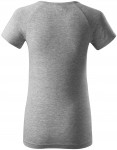 Damska koszulka slim fit z raglanowym rękawem, ciemnoszary marmur
