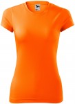 Damska koszulka sportowa, neonowy pomarańczowy