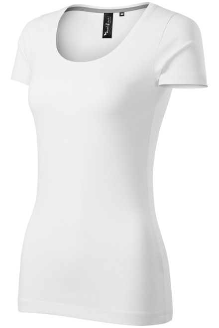 Tricou de damă cu cusături decorative, alb