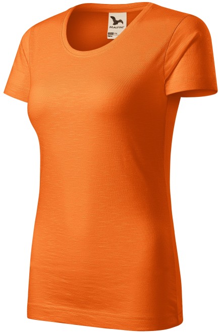 Tricou de damă, din bumbac organic texturat, portocale