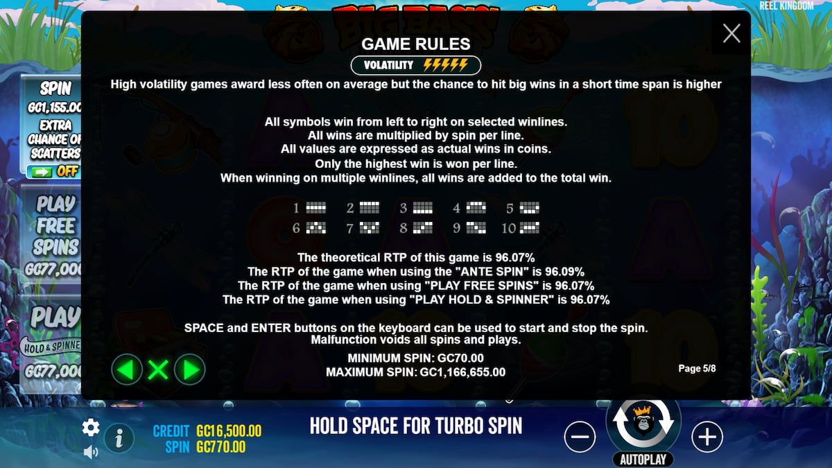 Big Bass Hold n Spinner slot game rules