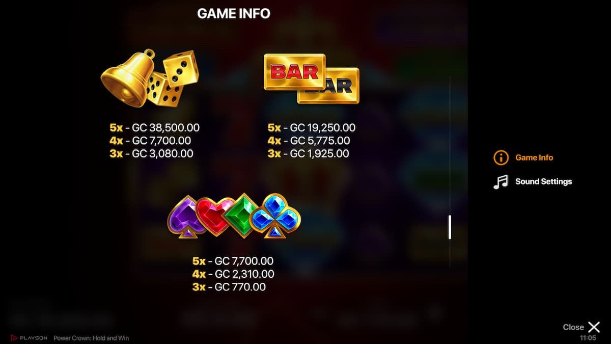 Power Crown Hold and Win slot symbols