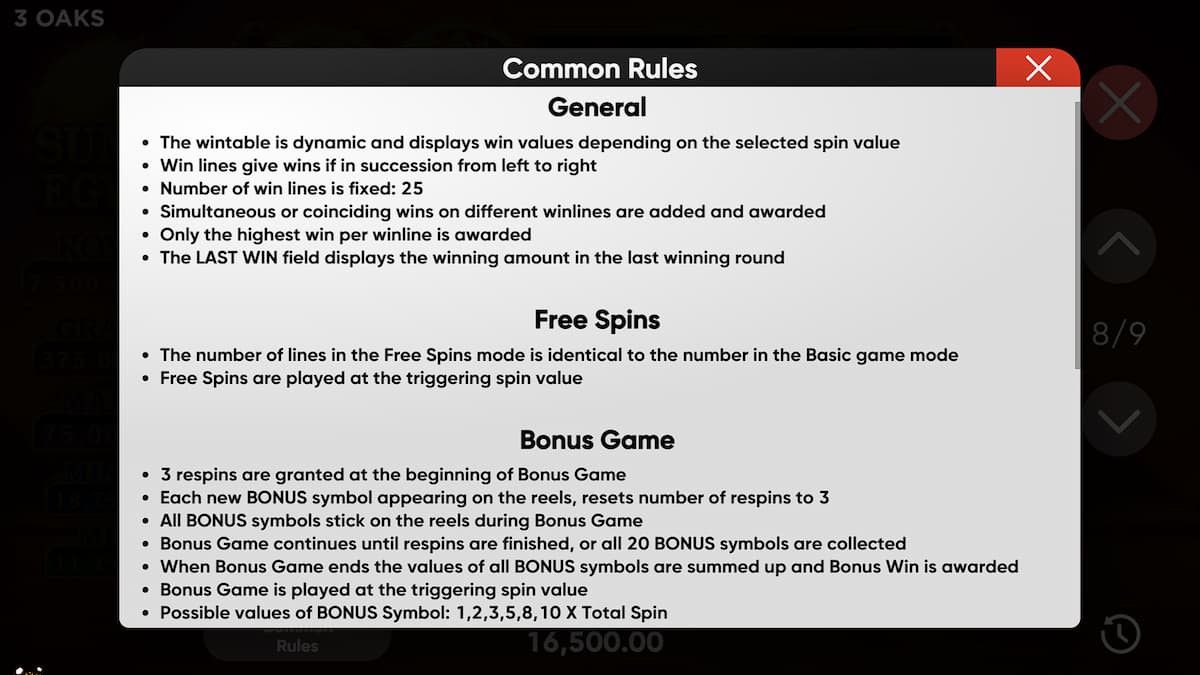 Sun of Egypt 4 Hold and Win slot game rules