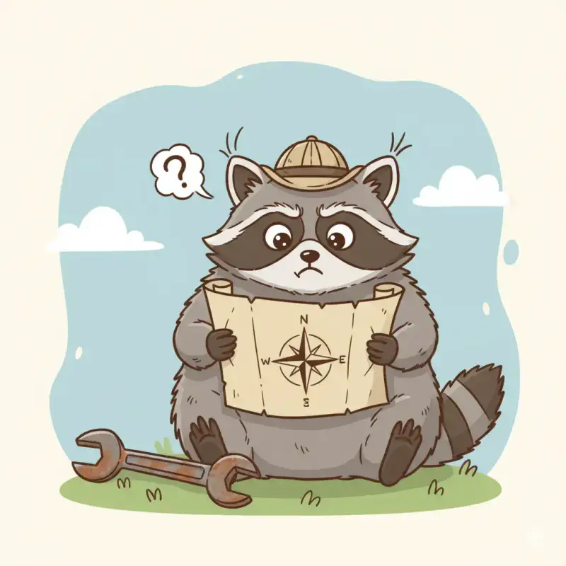 Funny lost cartoon character