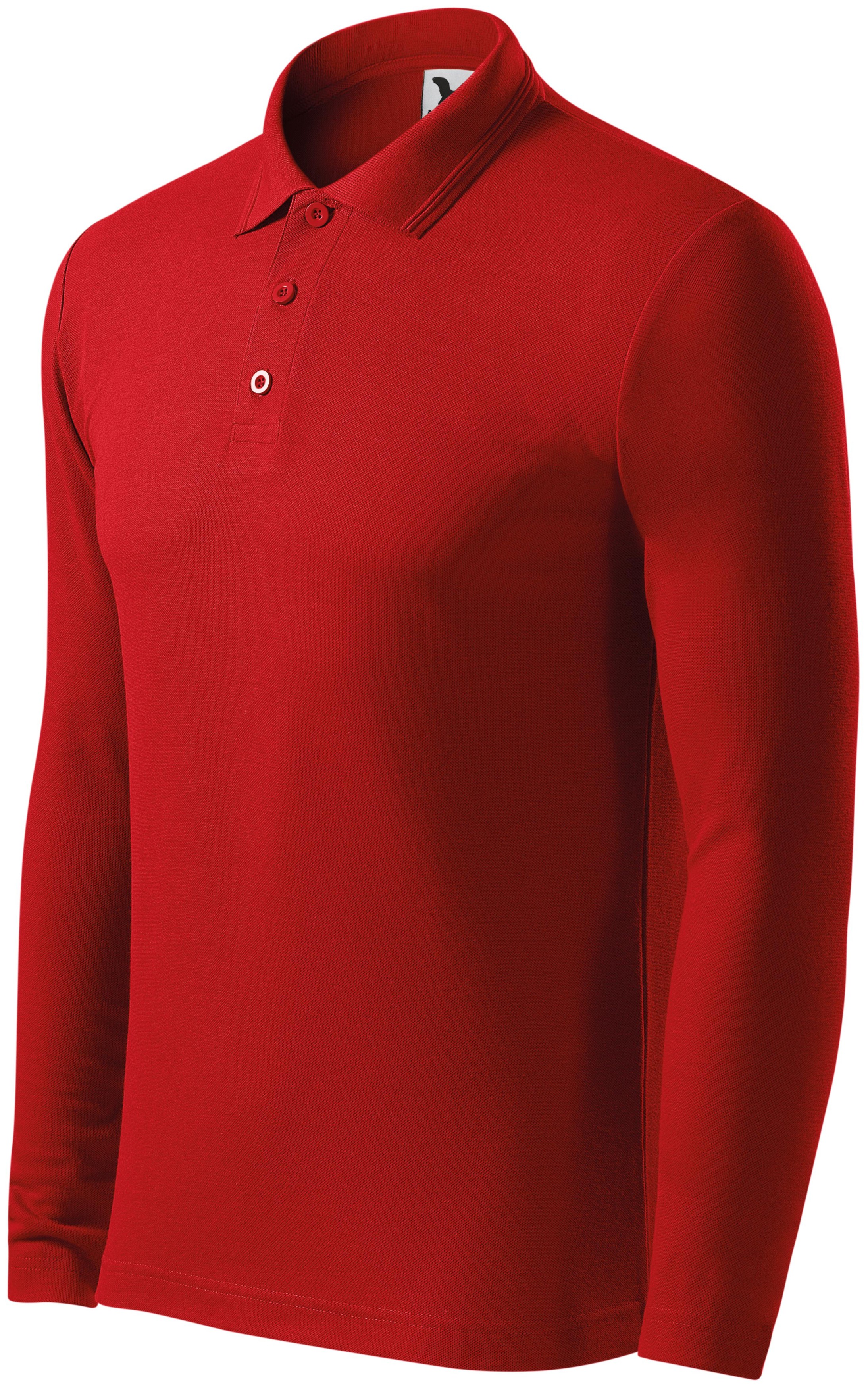 Ανδρικό πουκάμισο πόλο με μακριά μανίκια, το κόκκινο, 2XL