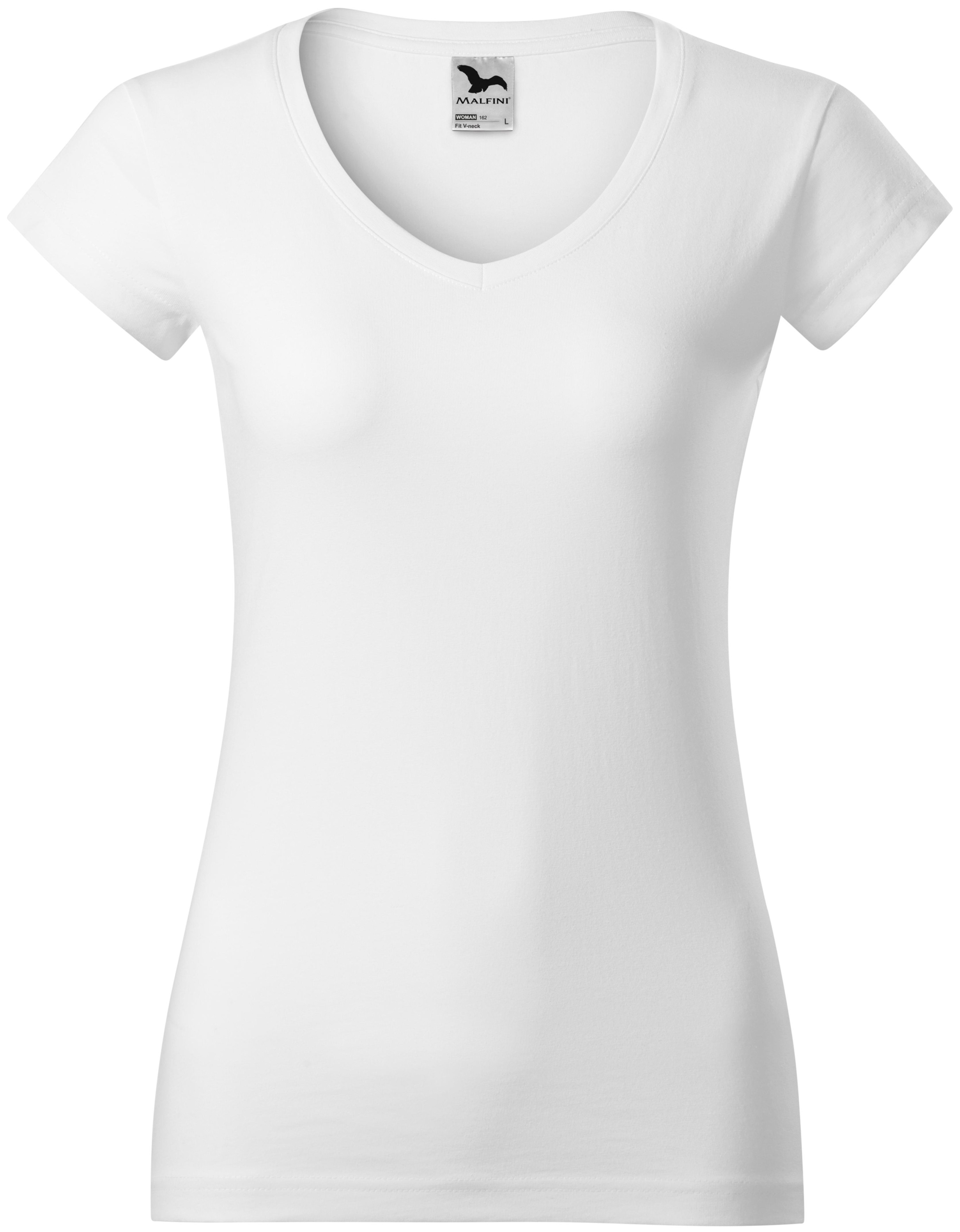 Γυναικεία μπλούζα με ντεκολτέ V, λευκό, XS