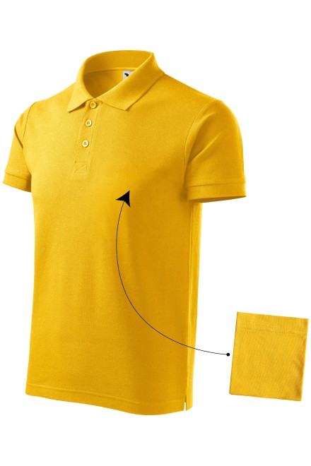 Ανδρικό κομψό πουκάμισο πόλο, κίτρινος