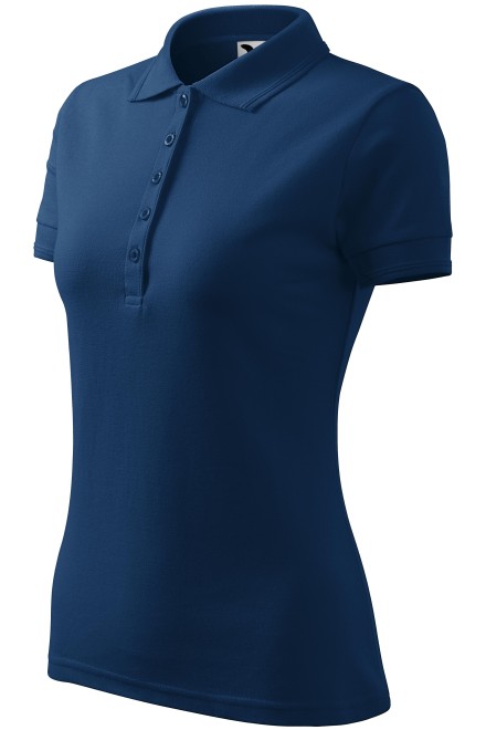 Γυναικείο κομψό πουκάμισο πόλο, μπλε μεσάνυχτα