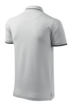 Ανδρικό μπλουζάκι πόλο με λεπτομέρειες σε αντίθεση, λευκό