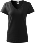 Γυναικείο κωνικό μπλουζάκι με μανίκια raglan, μαύρος
