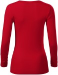 Γυναικείο μπλουζάκι με μακριά μανίκια και βαθύτερη λαιμόκοψη, τύπος κόκκινο