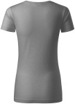 Γυναικείο μπλουζάκι, οργανικό βαμβάκι με υφή, ανοιχτό ασήμι