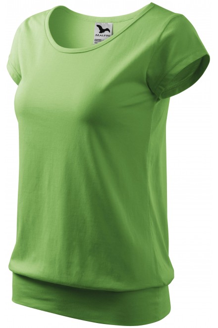 Lacné dámske trendové tričko, hráškovo zelená