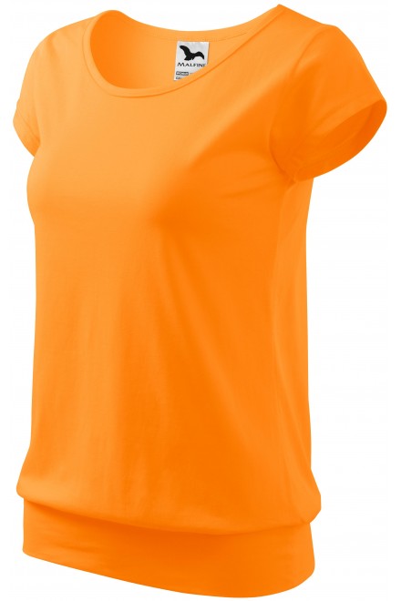 Lacné dámske trendové tričko, mandarínková oranžová