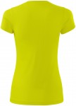 Lacné dámske športové tričko, neónová žltá