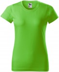 Lacné dámske tričko jednoduché, jablkovo zelená