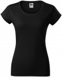 Lacné dámske tričko zúžené s okrúhlym výstrihom, čierna