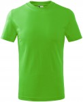 Lacné detské tričko jednoduché, jablkovo zelená