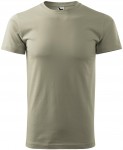 Lacné pánske tričko jednoduché, svetlá khaki
