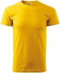 Lacné pánske tričko jednoduché, žltá