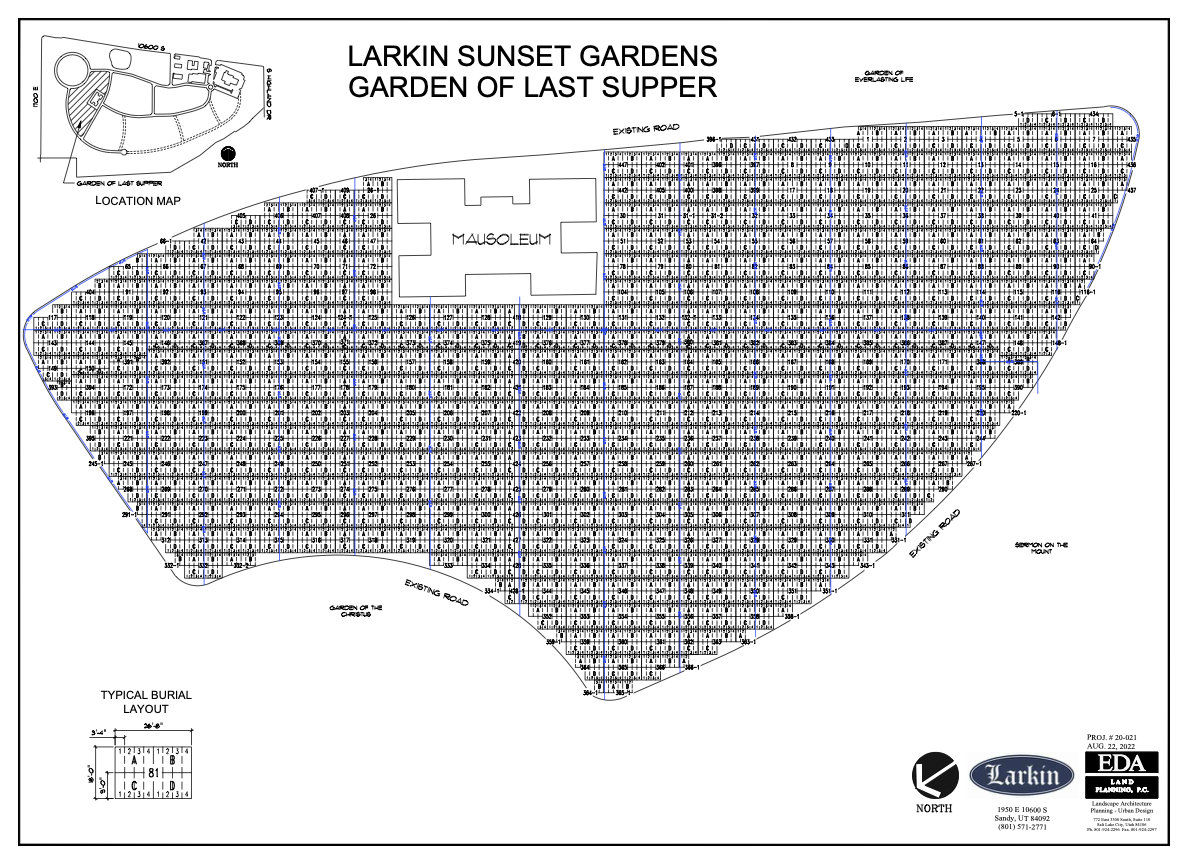 Cemetery Map of the Last Supper, Sandy, Utah