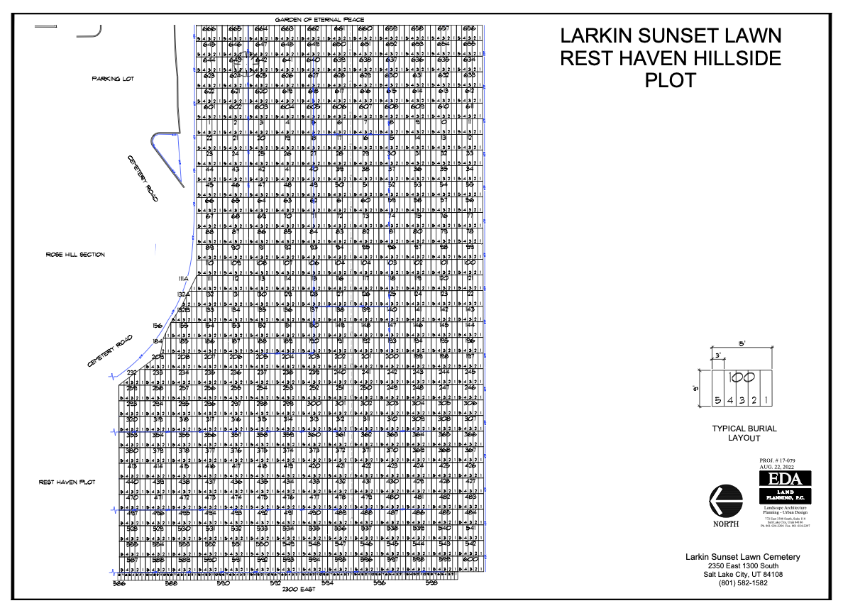 Cemetery Map of the Garden of Rest Haven, Salt Lake City, Utah