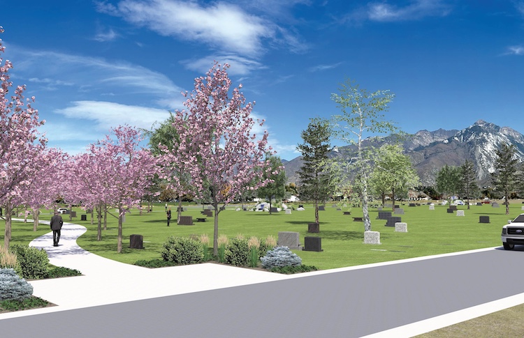 The New Garden of Resurrection at Larkin Sunset Gardens - A beautiful memorial garden with cherry blossom trees and serene pathways