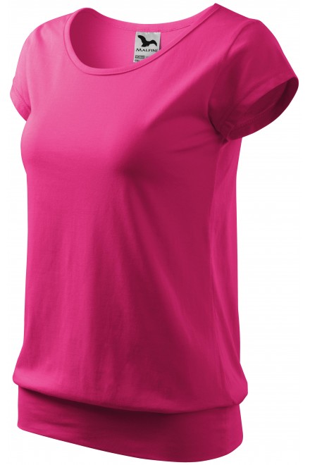 Levné dámské trendové tričko, purpurová