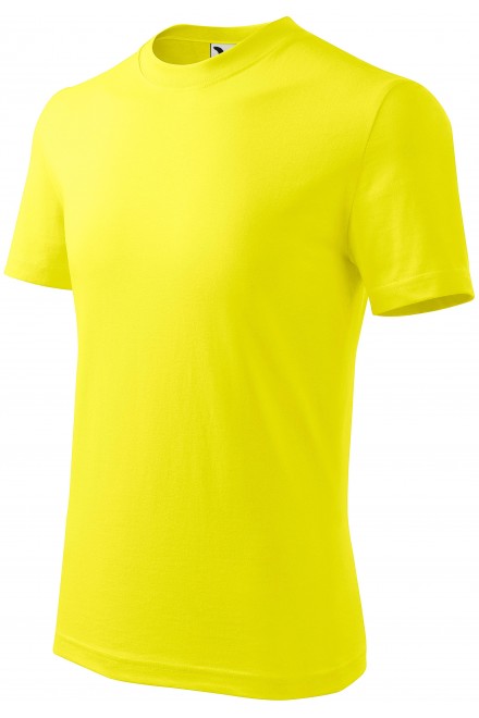 Levné dětské tričko jednoduché, citrónová