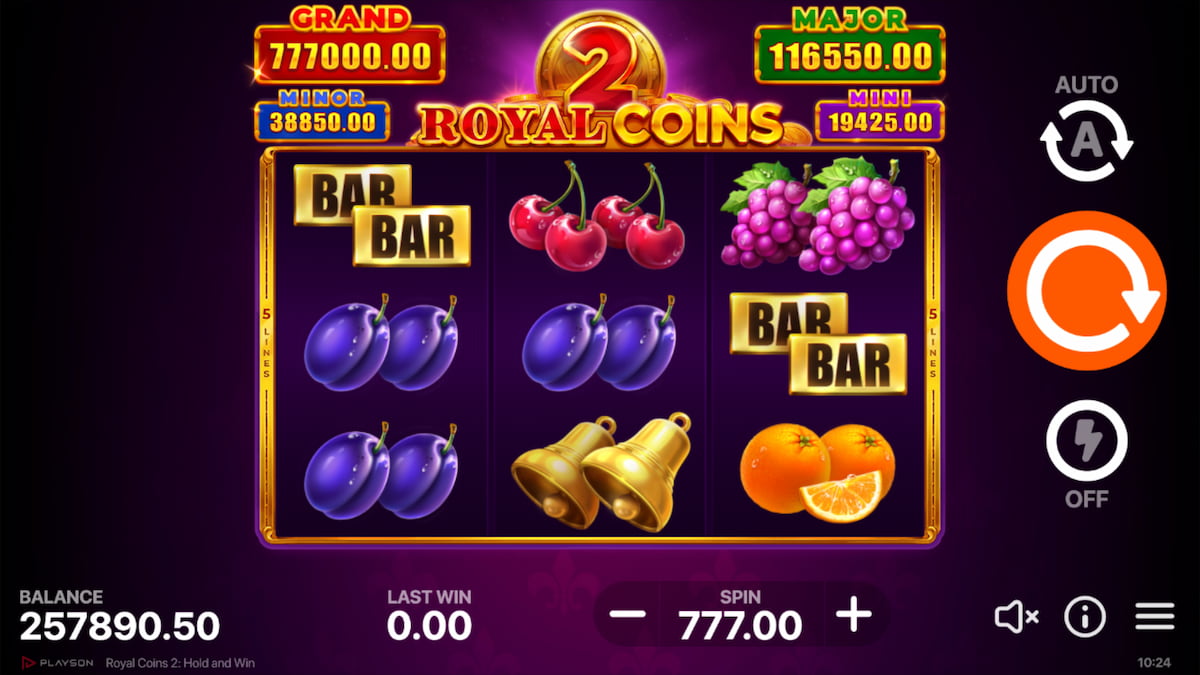 Play Royal Coins 2 Slot for fun at McLuck.com