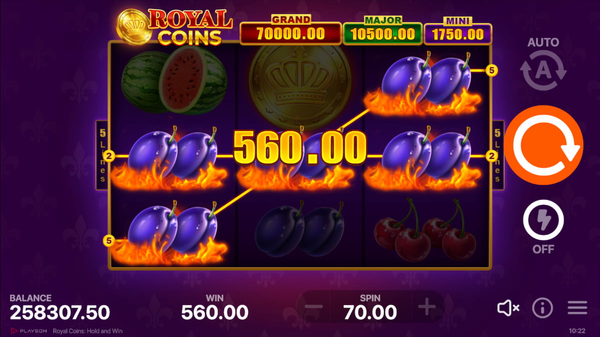 Play Royal Coins Hold And Win Slot Game 