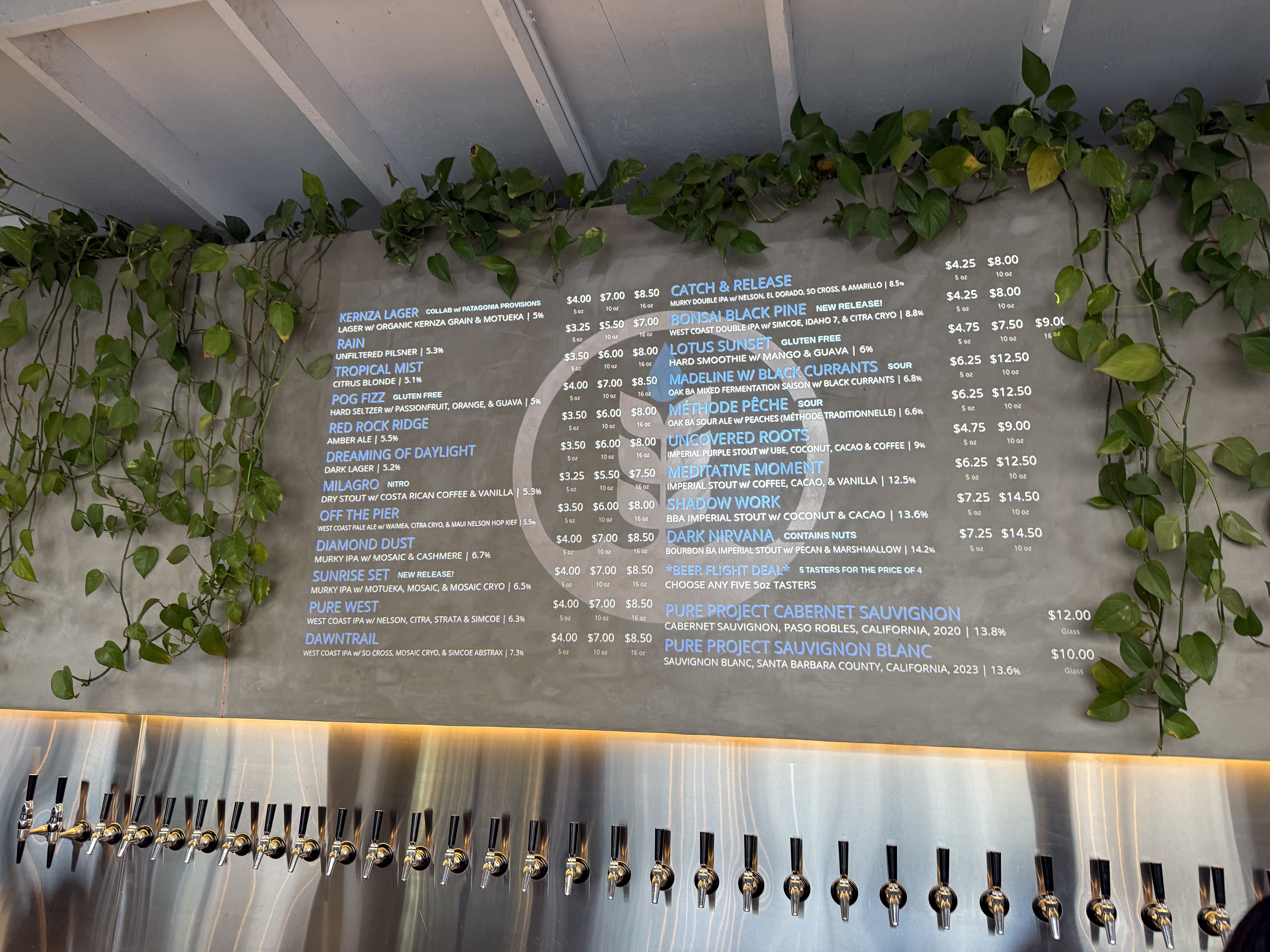 Pure Project tap list